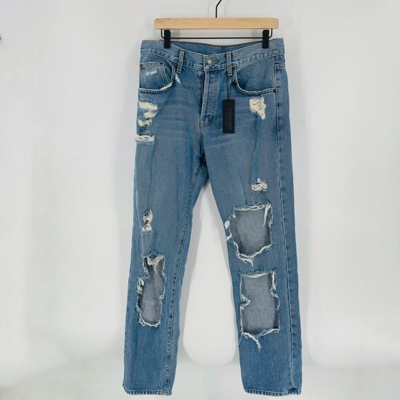 Carmar NWT Distressed Boyfriend Straight Leg Jeans Cotton Denim Size 29 - Picture 9 of 9